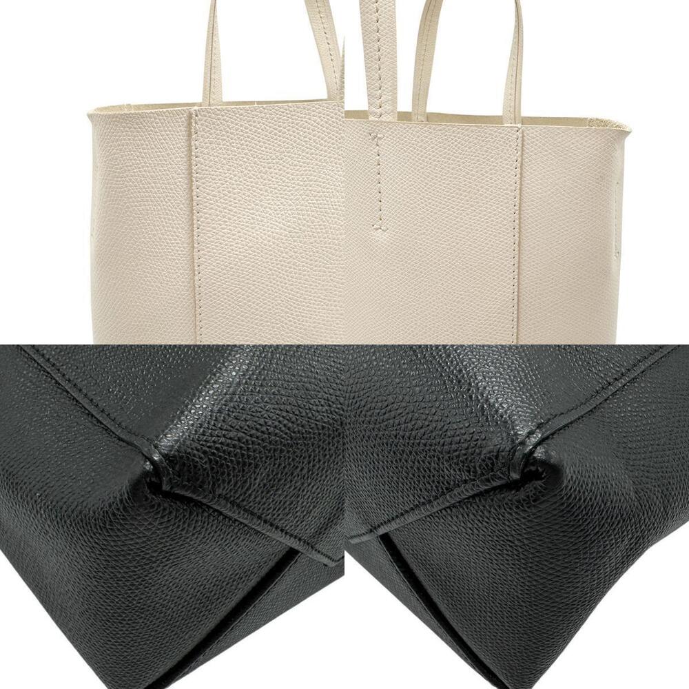 Celine Cabas Leather Shoulder Bag White Black - Picture 3 of 4